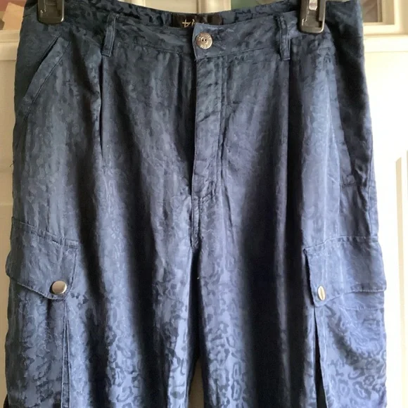 Johnny Was NWT Kiarra Pant Women'sSize 2Navy Blue Cargo Joggers